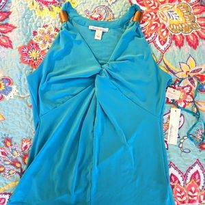 Kenneth Cole Blouse / Aqua Blue / NWT / Size L
